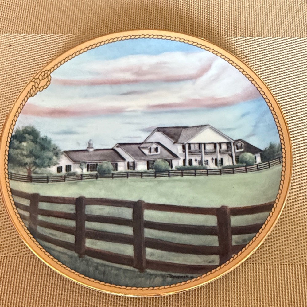 South Fork Ranch, TV show Dallas. Collector plate limited edition #004 of 1000